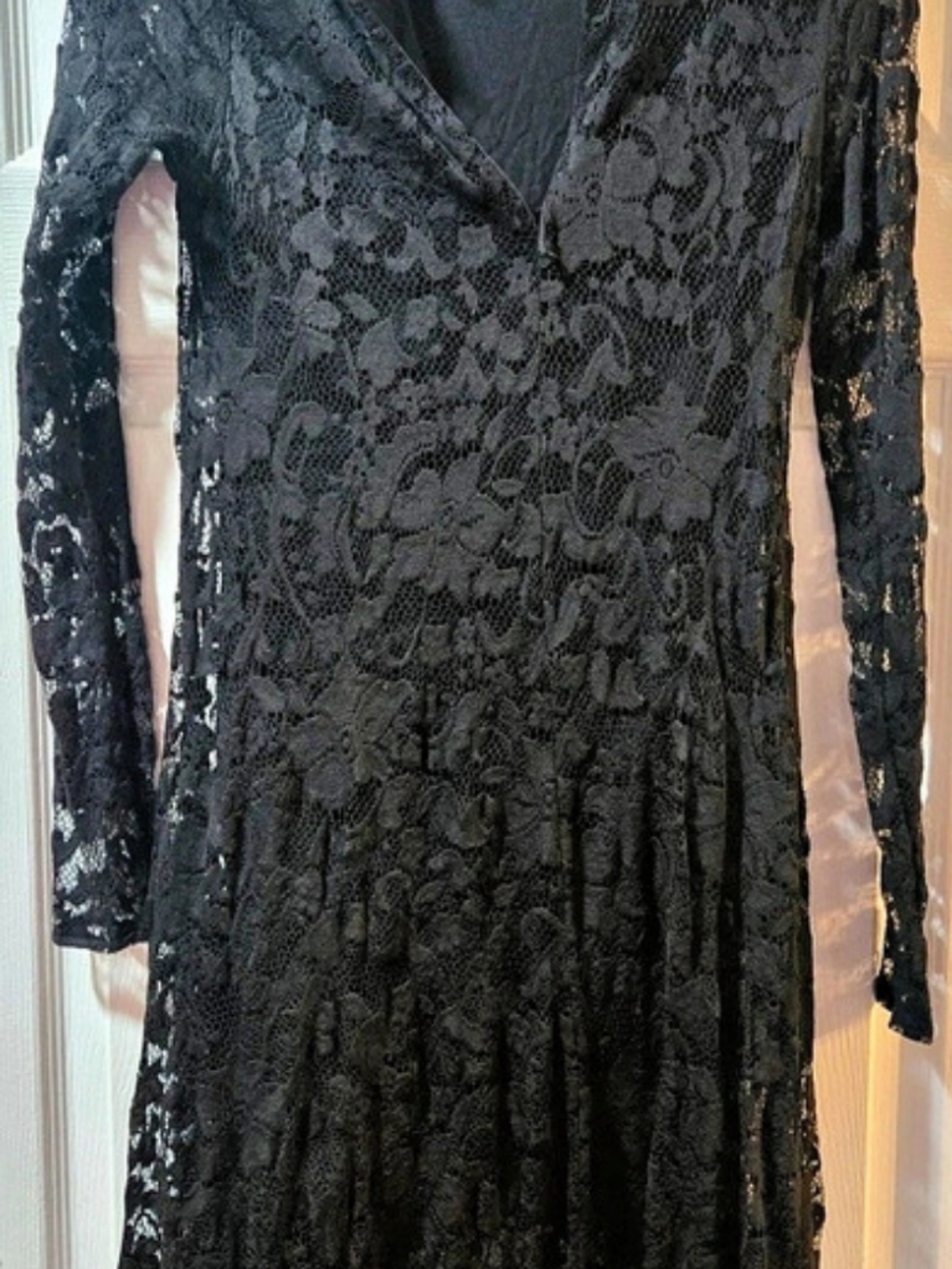 H&M Black Floral Lace Maxi Dress Size Medium